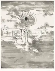 Untitled (Landscape) by George Condo, 1989, Etching and aquatint, on Hahnemühle paper, with full margins, offered Sep 2023