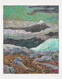 Billy Childish, volcano, 2022, Screenprint and lithograph in colors, on Somerset paper, with full margins