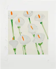 Lilies by Donald Sultan, 1998, Screenprint in colors, on Arches paper, with full margins, sold Sep 2023