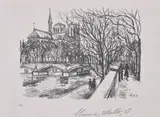 Maurice Utrillo, Notre-Dame de Paris, from Maîtres et petits maîtres d'aujourd'hui (Masters and Minor Masters of Today) (F. 4a), 1925, Lithograph, on laid Chine volant paper, with margins