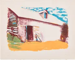 Wolf Kahn, Curing Barn, 1978, Lithograph in colors, on Arches paper, with full margins