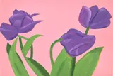Alex Katz, Purple Tulips 1, from Flowers, 2021, Archival pigment print in colors, on Innova Etching Cotton Rag paper, the full sheet
