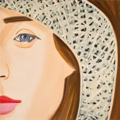 Straw Hat 1 by Alex Katz, 2022, Archival pigment print in colors, on Innova Etching Cotton Rag paper, the full sheet, sold Sep 2023