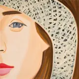 Alex Katz, Straw Hat 1, 2022, Archival pigment print in colors, on Innova Etching Cotton Rag paper, the full sheet
