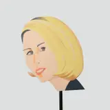 Alex Katz, Jessica (Cutout edition, weather vane) (S. 352), 2002, Shaped aluminum multiple with screenprint in colors on both sides, with a bronze stand and base