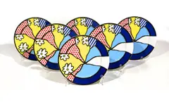 Water Lillies by Roy Lichtenstein, 1990, Six porcelain plates glazed in colors, sold Sep 2023