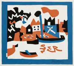 Stuart Davis, Natural Scene, circa 1955, Screenprint in colors, on wove paper, with full margins