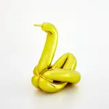 Jeff Koons, Balloon Swan (Yellow), 2017, Porcelain multiple painted in chrome, contained in the original Styrofoam-lined presentation box with silver printed signature