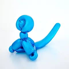 Jeff Koons, Balloon Monkey (Blue), 2017, Porcelain multiple painted in chrome, contained in the original Styrofoam-lined presentation box with silver printed signature