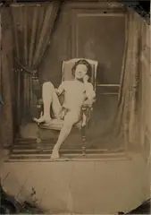 Alfred Le Petit, Self portrait in the nude, early 1860s, Glass collodion negative