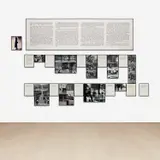 Sophie Calle, The Shadow (La Filature), 1981, Installation in 22 parts comprised of 7 photomontages, 2 black and white photographs, one Ektachrome print, 11 texts on bond paper, and one enlarged text. Additionally accompanied by a title card