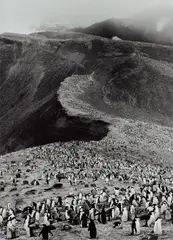 Chinstrap Penguins (Pygoscelis Antarctica), Deception Island, Antarctica by Sebastião Salgado, 2005, Gelatin silver print, sold Apr 2023