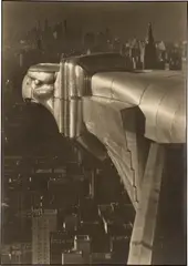 Margaret Bourke-White, Gargoyle, Chrysler Building, New York City, circa 1930, Gelatin silver print with black inked borders