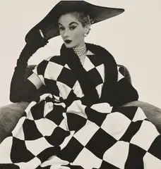 Irving Penn, Harlequin Dress (Lisa Fonssagrives-Penn), 1950, Platinum palladium print, printed 1979