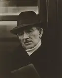Walker Evans, Subway Portrait (man with glasses and mustache)