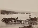 Carleton Watkins, Islands in the Columbia, Upper Cascades, 1867, Mammoth-plate albumen print