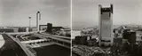 Nicholas Nixon, View of the Federal Reserve Bank Building, Boston; View of terminal area, Logan Airport, Boston