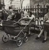 Dorothea Lange, Park Bench with Mother and Pram, New York City