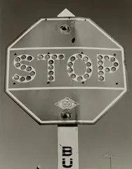 Stop Sign by Dorothea Lange, 1939, Gelatin silver print, printed later, sold Mar 2023