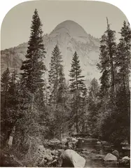Carleton Watkins, Tocoye, North Dome, 3729 Feet, Yosemite, 1861, Mammoth-plate albumen print