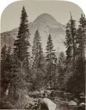 Carleton Watkins, Tocoye, North Dome, 3729 Feet, Yosemite, 1861, Mammoth-plate albumen print
