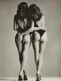 John Swannell, Fine Lines (Lindy Christensen and Debbie Moore), 1977, Platinum palladium print, printed 2013
