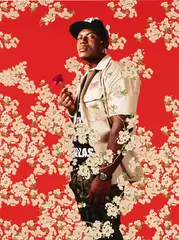 Kehinde Wiley, After Hans Holbein the Younger’s Portrait of Simon George, 2009, Archival pigment print