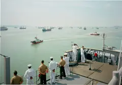 An-My Lê, Manning the Rail, USS Tortuga, Java Sea, 2010, Archival pigment print