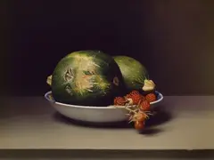 Sharon Core, Early American, Still Life with Wild Raspberries, 2008, Chromogenic print
