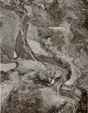Emmet Gowin, Toutle River Valley, Mount St. Helens, 1981, Selenium-toned gelatin silver print, printed 1982