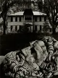 Jerry Uelsmann, Untitled (House and Statuary Head)