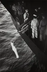 Burial at Sea, from the U.S.S. Bunker Hill Marshall Islands Campaign by W. Eugene Smith, 1944, Gelatin silver print, likely printed 1960s, sold Oct 2023