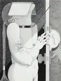 Cindy Ji Hye Kim, Metaphor Slut, 2019, graphite, charcoal, pastel and ink on paper with hair paper backing, in artist’s Plexiglas mount