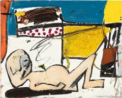 Untitled by Eddie Martinez, 2011, oil on canvas, sold Mar 2023