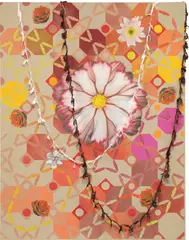 Jorge Pardo, Untitled, 2007, silkscreen on unprimed linen, inkjet on canvas, collage, polyester shantung, in 3 parts