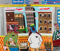 Untitled from the series Brooklyn by Filipp Jenikäe, 2022, acrylic on canvas, offered Mar 2023
