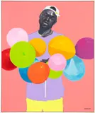Wahab Saheed, Untitled, 2022, acrylic, charcoal, chalk and oil pastel on canvas