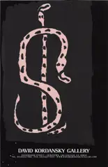 Untitled (Pink Money Snake) by Joel Mesler, 2020, acrylic on poster, sold Mar 2023