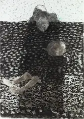 Untitled by Wonder Buhle Mbambo, 2018, charcoal, pastel and watercolor on paper, sold Mar 2023