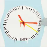 Katherine Bernhardt, Swatch Watch Lite-blue, 2009, acrylic and spray paint on canvas