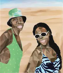 Chigozie at the Beach by Victor Ubah, 2021, acrylic on canvas, offered Mar 2023