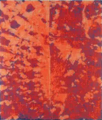 Evan Nesbit, La Brea (Wild in Blue), 2014, acrylic and dye on burlap