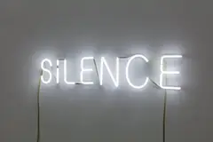 SILENCE by Cerith Wyn Evans, 2005, neon, sold Mar 2023