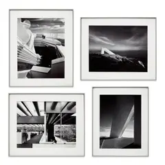 Ezra Stoller, Four works: (i) Solar Telescope at Kitt Peak National Observatory (close up), Location: Pima County, Arizona, Architect: Skidmore, Owings & Merrill Architects ; (ii) Solar Telescope at Kitt Peak National Observatory (silhouette), Location: Pima County, Arizona, Architect: Skidmore, Owings & Merrill Architects ; (iii) American Can Company, Location: Greenwich, Connecticut, Architect: Skidmore, Owings & Merrill ; (iv) Solar Telescope at Kitt Peak National Observatory, Location: Pima County, Arizona, Architect: Skidmore, Owings & Merrill Architects, 1962–1970, gelatin silver print