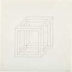 Sol LeWitt, Cube, 1974, pencil and ink on paper