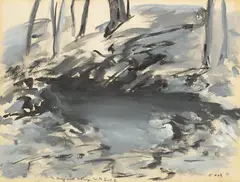 Elaine de Kooning, Untitled, 1965, gouache and ink on paper