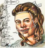 Nicole Eisenman, New Braces, 1996, ink on paper