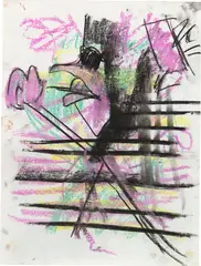 Joe Bradley, Untitled, 2014, charcoal and pastel on paper