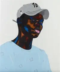 10'20 by Adegboyega Adesina, 2020, acrylic, charcoal and pastel on paper, offered Mar 2023