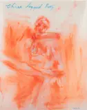 Leon Golub, Three Legged Betty, 2003, oil stick and ink on vellum